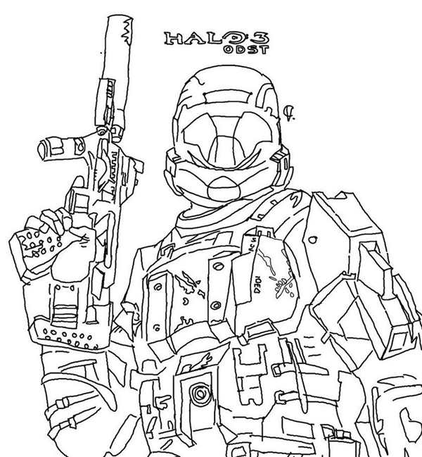 Раскраска Halo мастер Чиф
