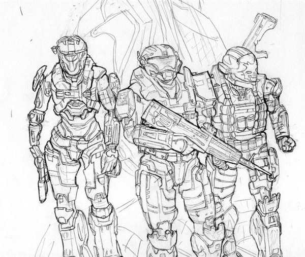 Раскраска Halo мастер Чиф