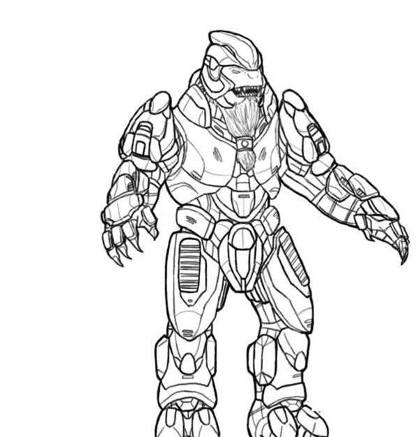 Раскраска Halo мастер Чиф