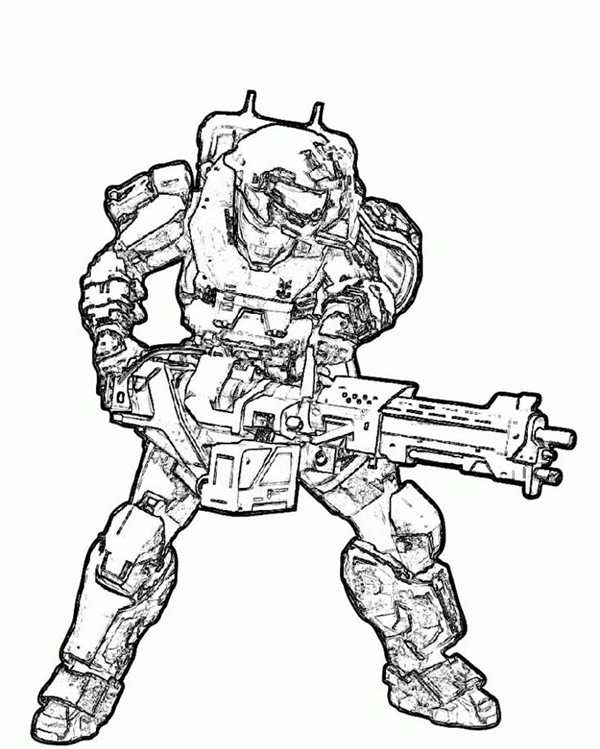 Раскраска солдат из игры Halo Начни Войну Света