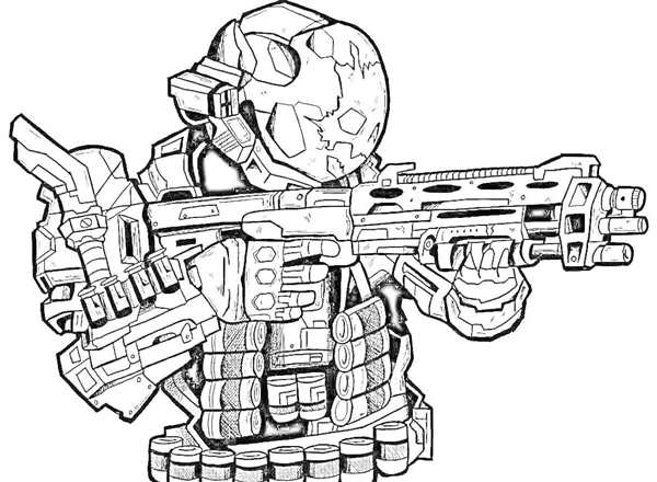 Раскраска солдат из игры Halo Начни Войну Света