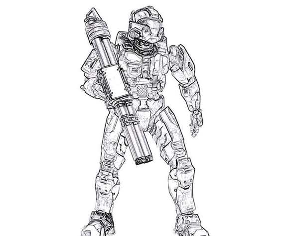 Раскраска Halo мастер Чиф