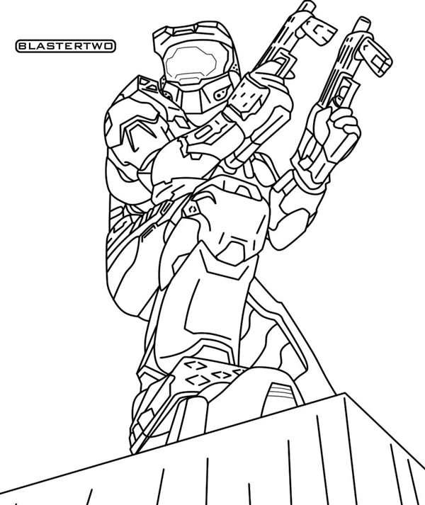 Раскраска Halo мастер Чиф