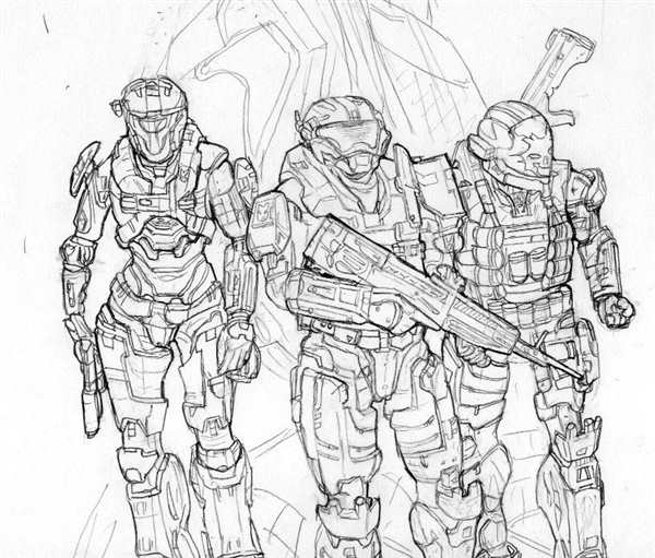 Раскраска Halo мастер Чиф