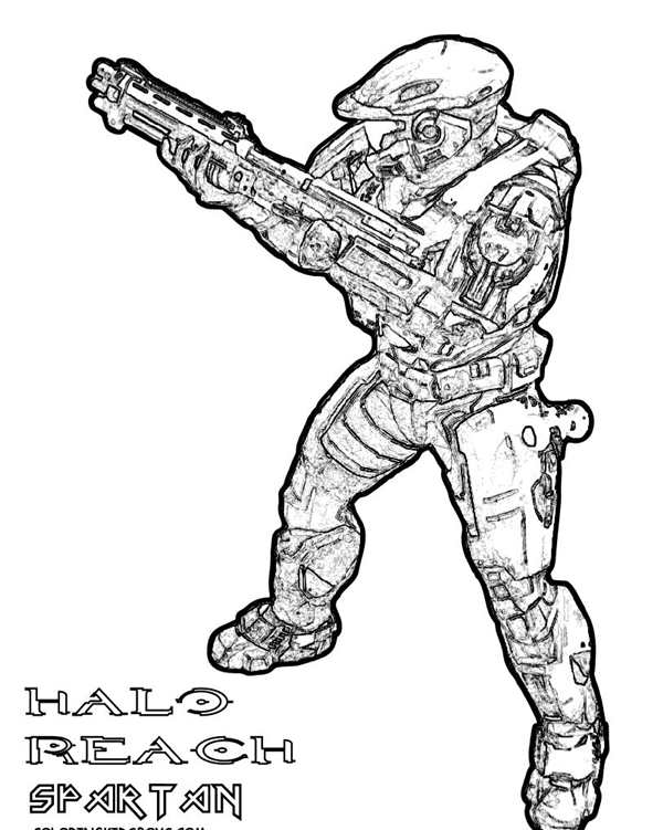 Раскраска солдат из игры Halo Начни Войну Света