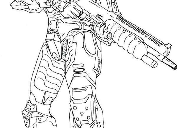 Раскраска солдат из игры Halo Начни Войну Света
