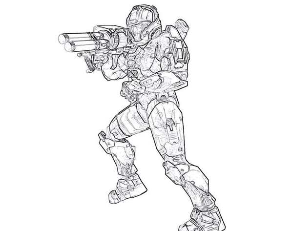 Раскраска солдат из игры Halo Начни Войну Света