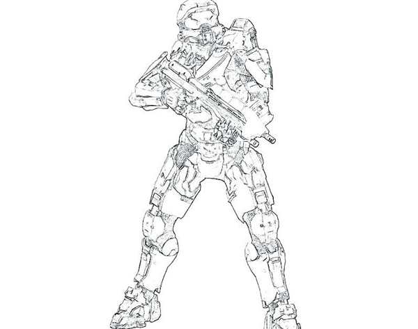 Раскраска солдат из игры Halo Начни Войну Света