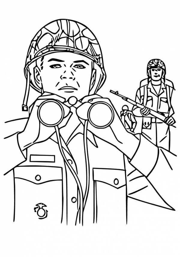 Рисунок военного солдата