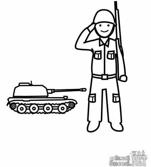 Военнослужащий раскраска