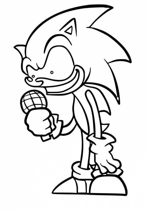 Раскраска Sonic vs Amongus Веселые Игры