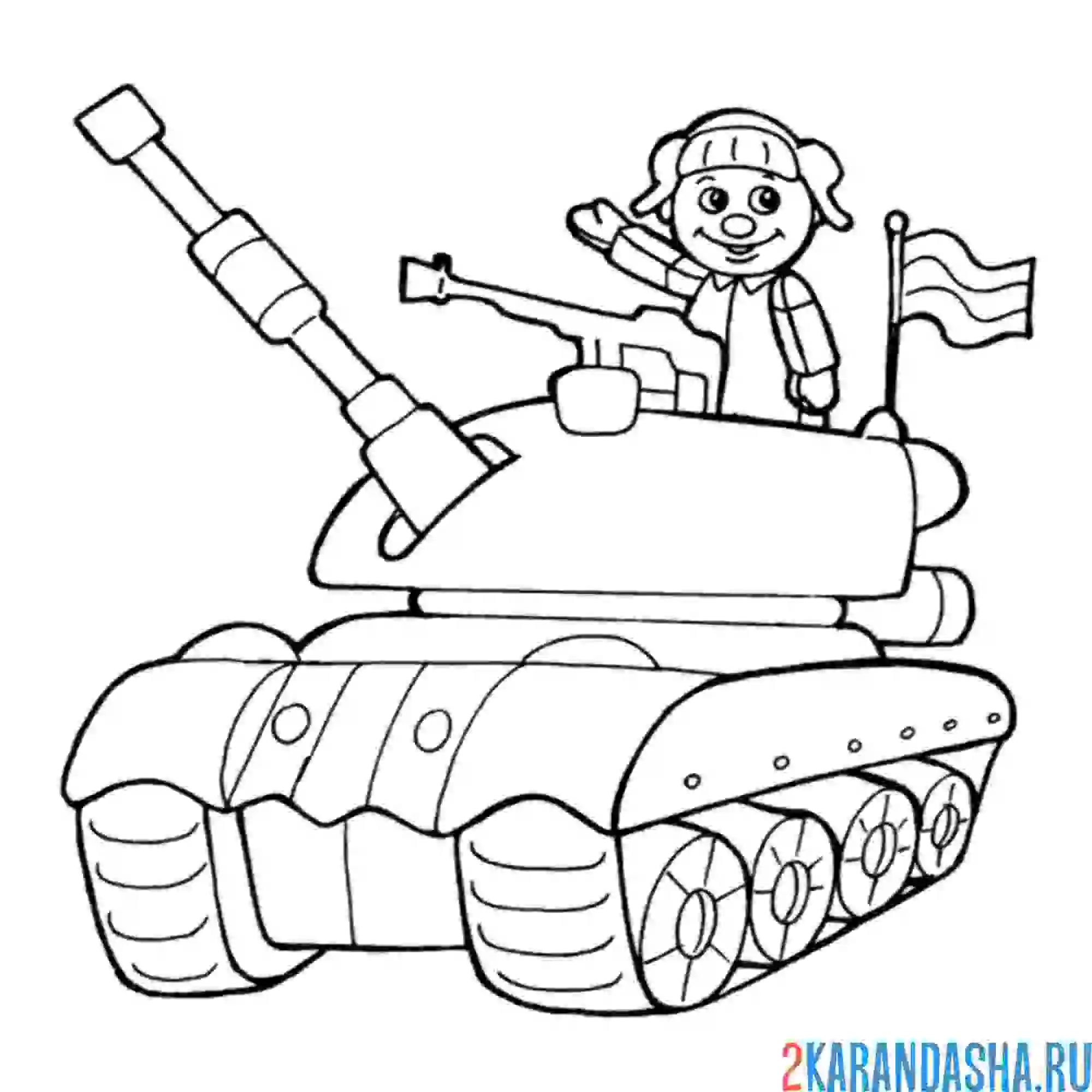 Раскраска танк т34 Военная техника