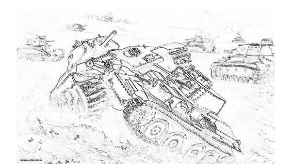 Раскраска танк т34 Военная техника
