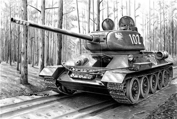 Раскраска Советского Т34 Войны и История