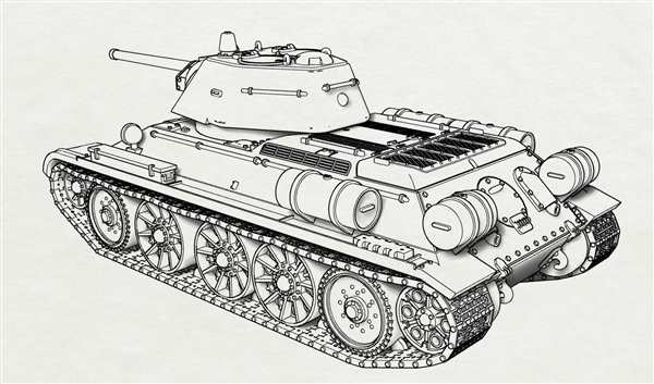 Танк т-34 раскраска для детей