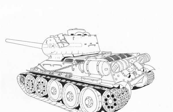 Раскраска Советского Т34 Войны и История