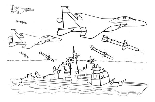 Раскраска. Военные самолеты