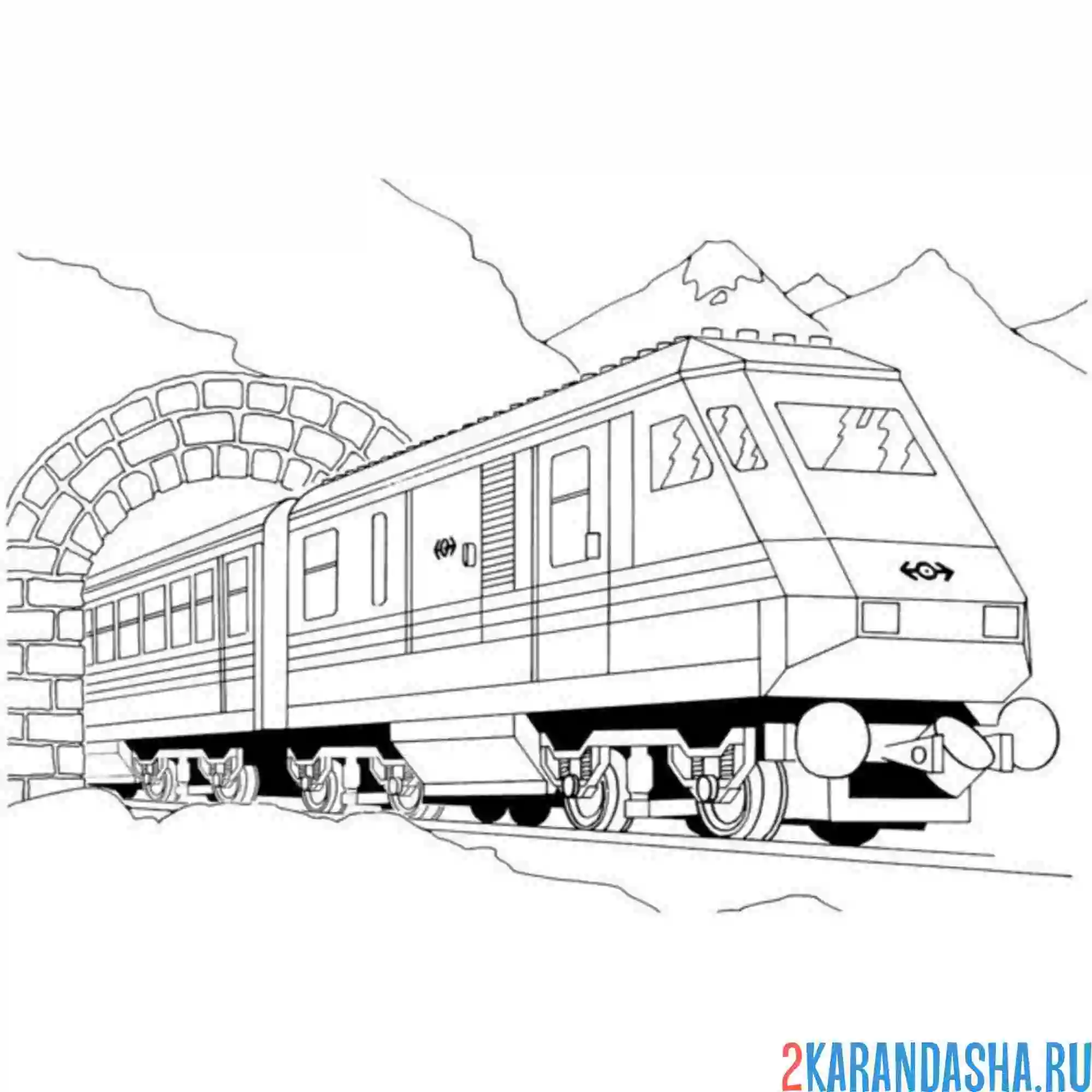 Раскраска Современный Метро Поезд