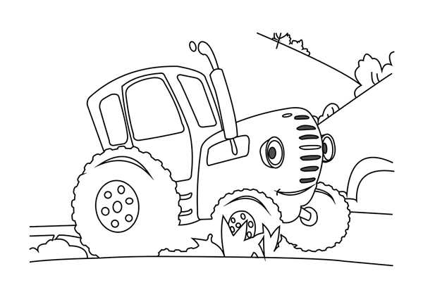 Раскраска трактор John Deere