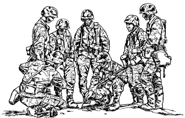 Раскраска: военные