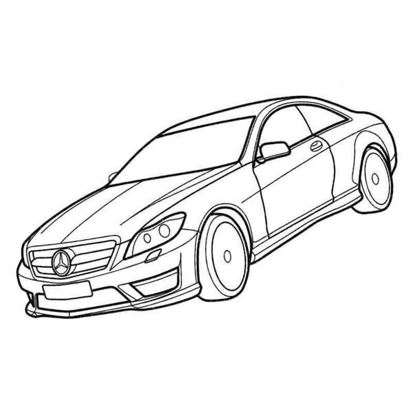 Раскраска Спортивная Машина Mercedes Вместе В Увлекательном Приключении