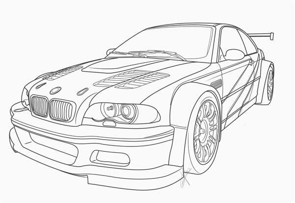 Раскраска Спортивный Автомобиль BMW