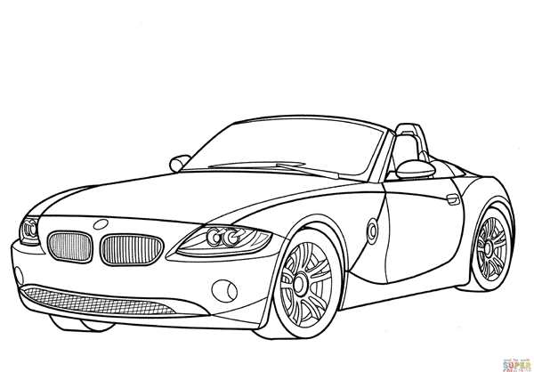 Раскраска Спортивный Автомобиль BMW