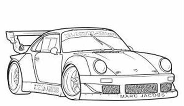Машинка Порше 911 разукрашка