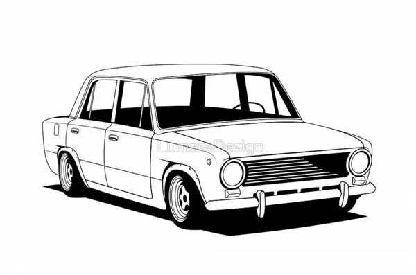 Тюнинговая ВАЗ 2107 рисунок