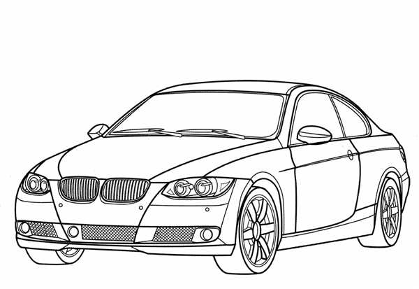 Раскраска спорткара БМВ M3 GTR в деталях