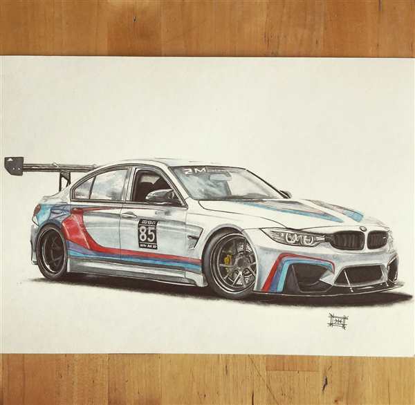 Раскраска спорткара БМВ M3 GTR в деталях