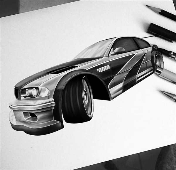 Раскраска спорткара БМВ M3 GTR в деталях