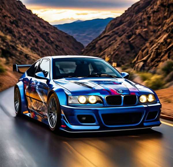 Раскраска спорткара БМВ M3 GTR в деталях