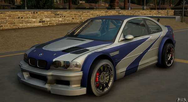 Раскраска спорткара БМВ M3 GTR в деталях