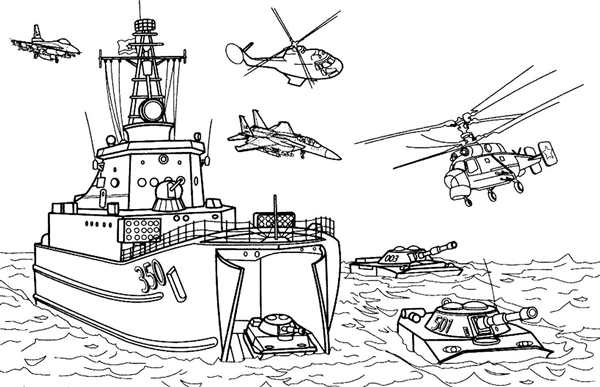 Раскраска военно морской флот для детей