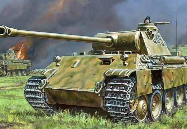 Пантера танк рисунок сбоку
