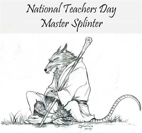 Раскраска сSensei Splinter