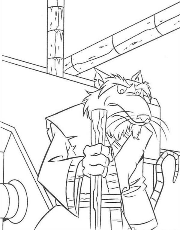 Раскраска сSensei Splinter