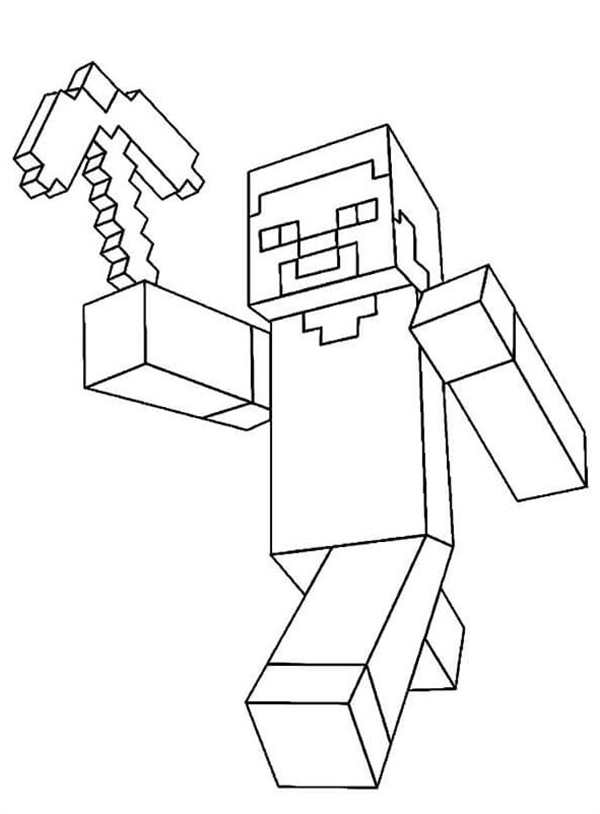 Раскраска Minecraft Стив