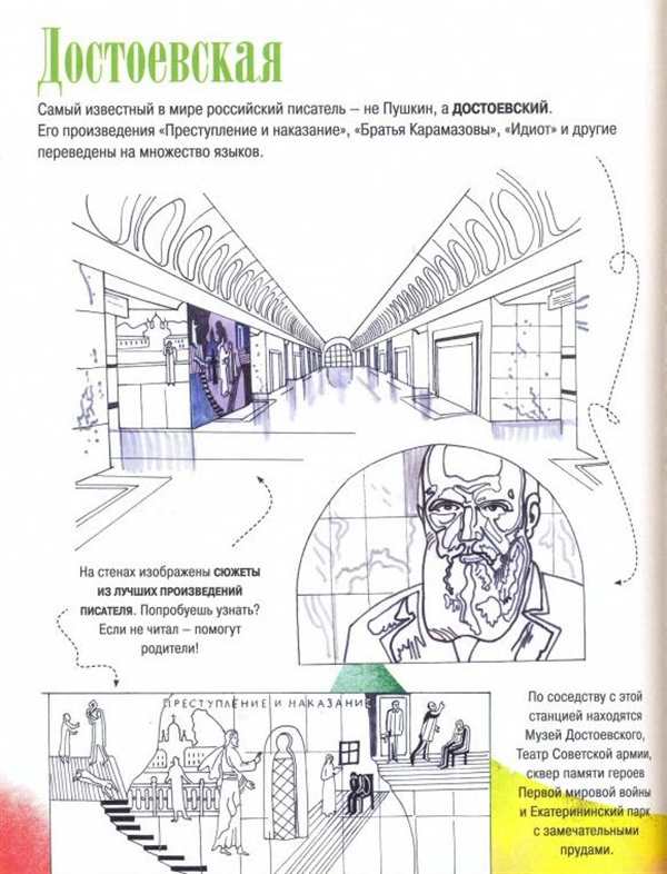 Раскраска Странция Метро с подробной картой