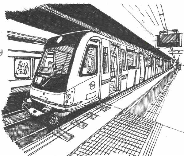 Раскраска Странция Метро с подробной картой
