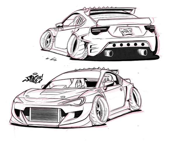 Раскраска Subaru BRZ Концепт Вдохновляйся и Создавай