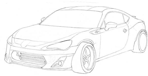 Раскраска Subaru BRZ Концепт Вдохновляйся и Создавай