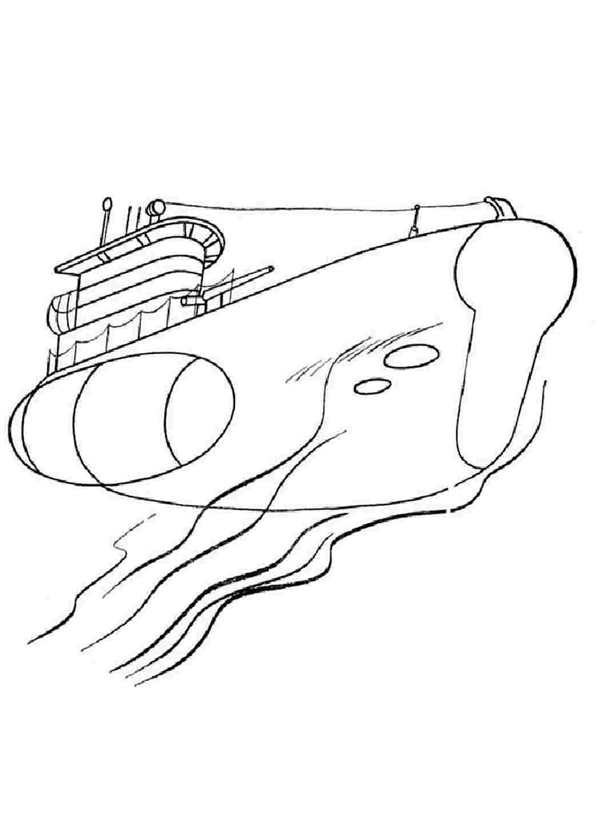 Раскраска подводная лодка Военная