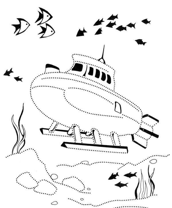 Подводный корабль раскраска