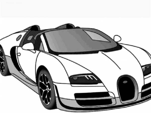 Раскраска Суперкар Bugatti Veyron