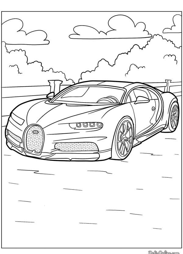 Bugatti Chiron раскраска