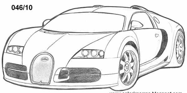 Раскраска Суперкар Bugatti Veyron