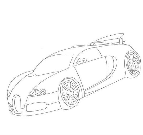 Раскраска Суперкар Bugatti Veyron