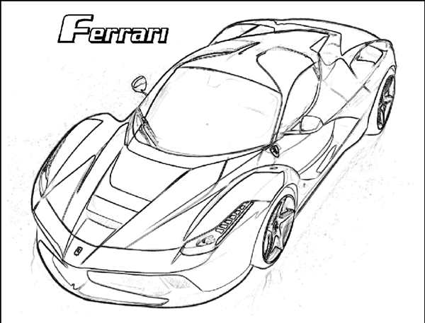 Раскраска Суперкар Ferrari Italia в Деталях